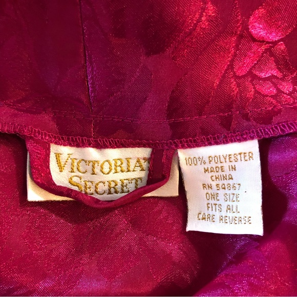 Vintage Victoria’s Secret pink and blue floral rose robe gold label One Size - Picture 9 of 10